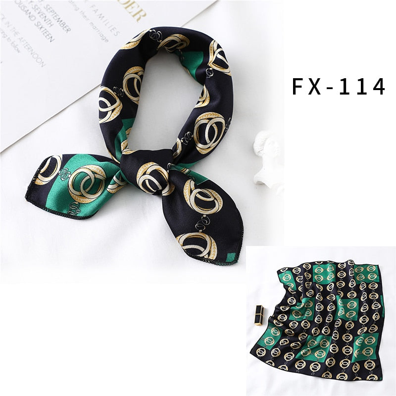 Square Silk Scarf Women Fashion Print Small Neck Scarfs.