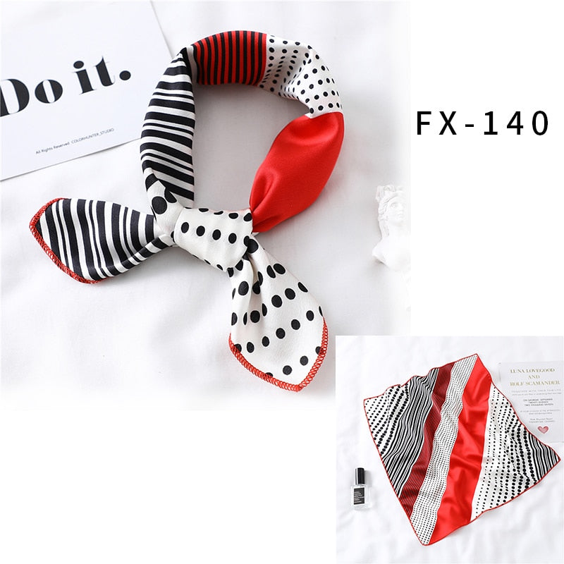 Square Silk Scarf Women Fashion Print Small Neck Scarfs.