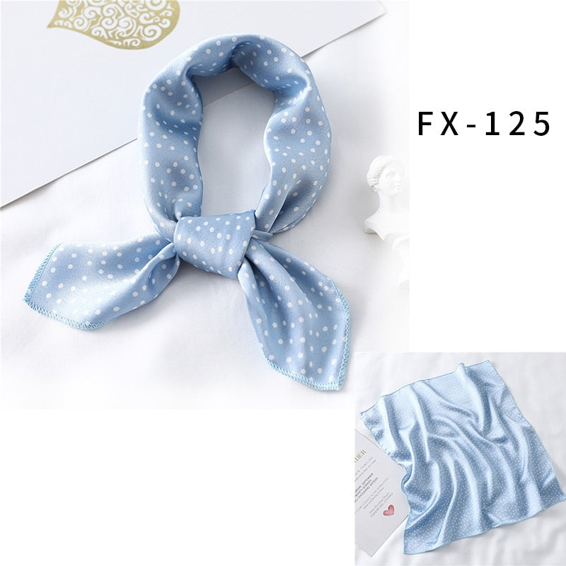 Square Silk Scarf Women Fashion Print Small Neck Scarfs.