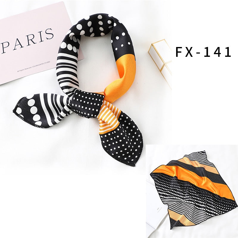 Square Silk Scarf Women Fashion Print Small Neck Scarfs.