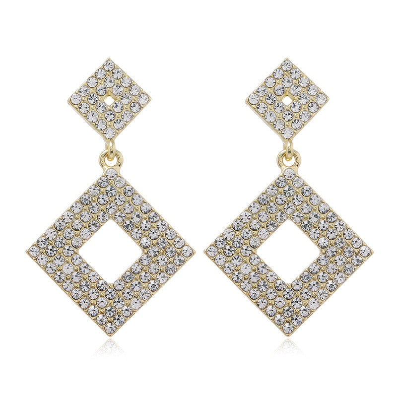 New Luxury Rhinestone Crystal Long Tassel Earrings for Women