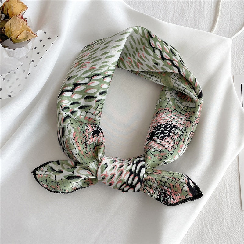 Square Silk Scarf Women Fashion Print Small Neck Scarfs.