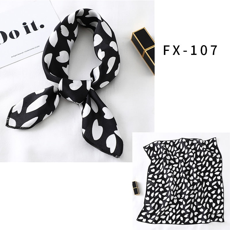 Square Silk Scarf Women Fashion Print Small Neck Scarfs.