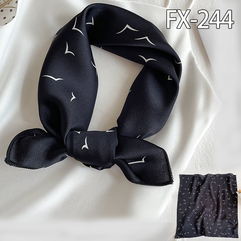 Square Silk Scarf Women Fashion Print Small Neck Scarfs.