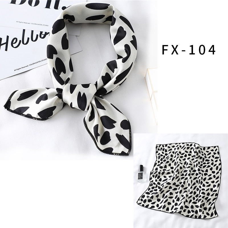 Square Silk Scarf Women Fashion Print Small Neck Scarfs.