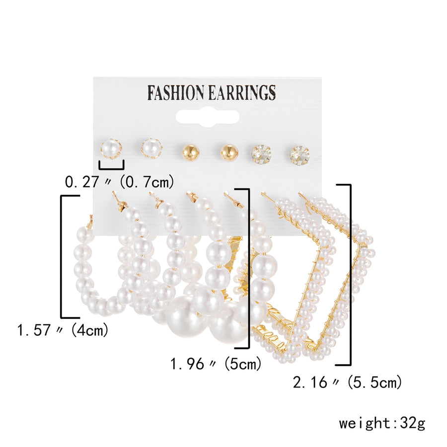 6 Pairs Heart Butterfly Drop Earrings Set
