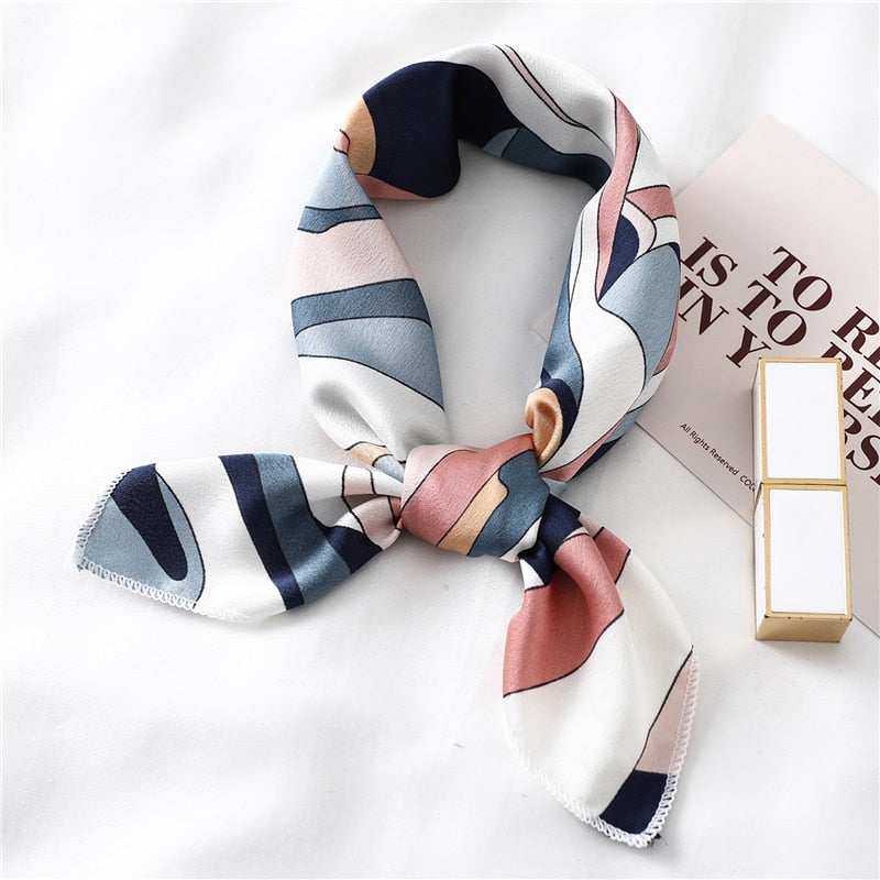 Square Silk Scarf Women Fashion Print Small Neck Scarfs.