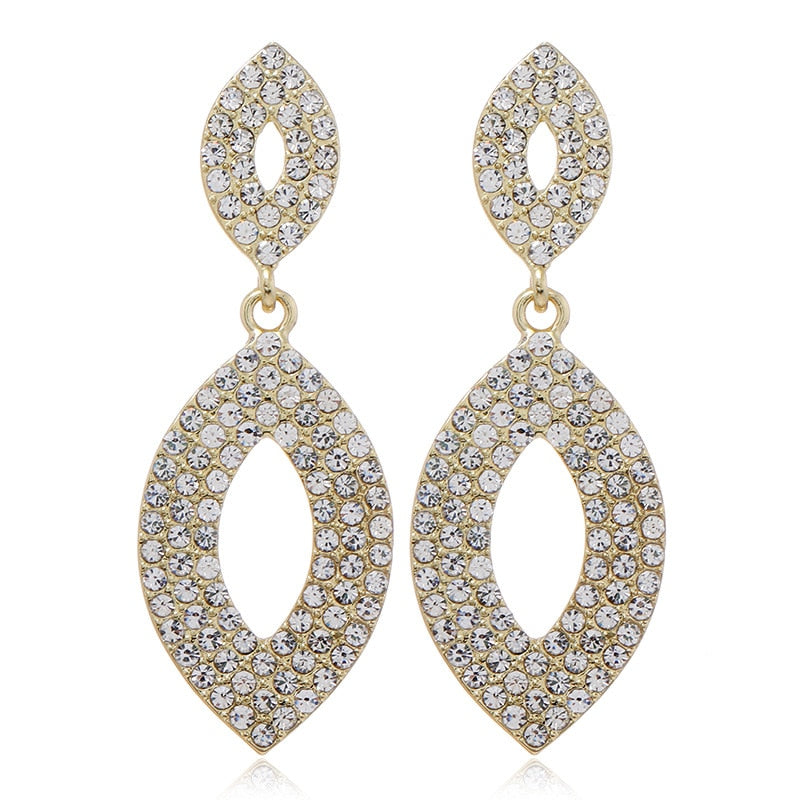New Luxury Rhinestone Crystal Long Tassel Earrings for Women