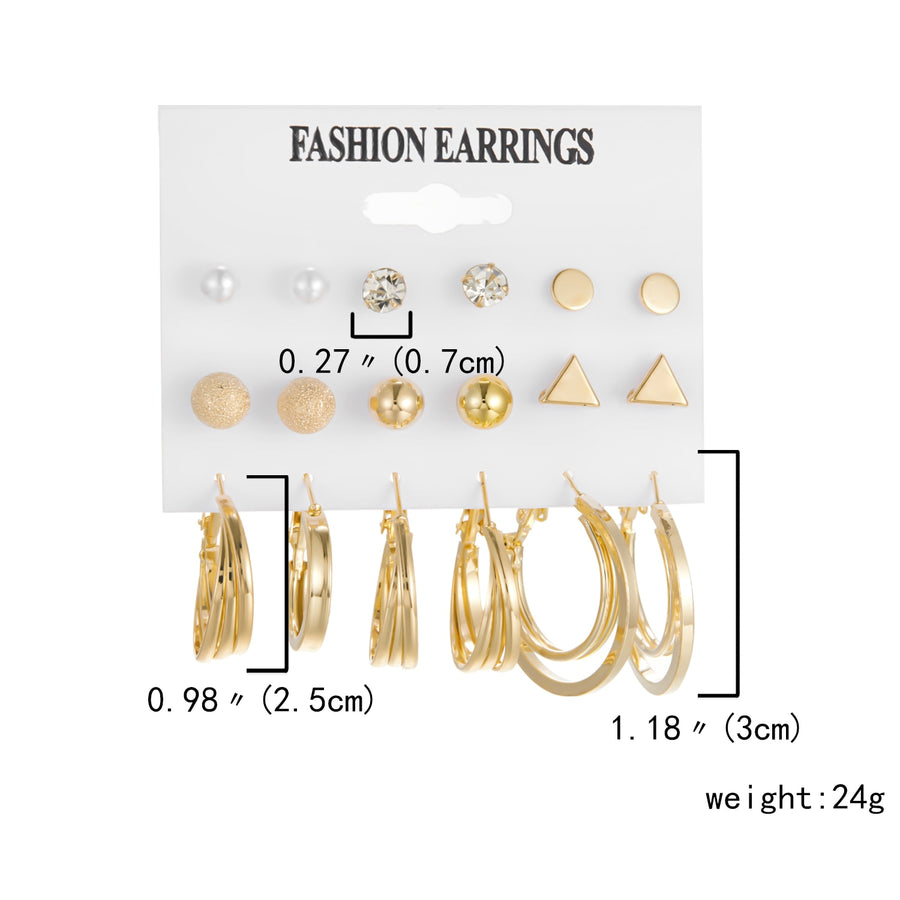 6 Pairs Heart Butterfly Drop Earrings Set