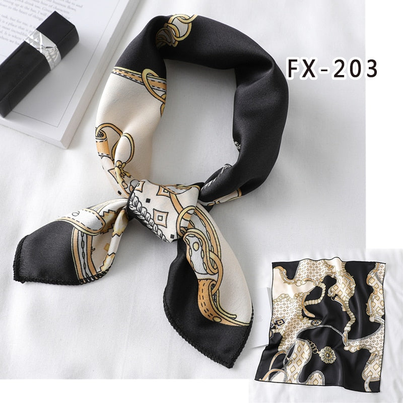 Square Silk Scarf Women Fashion Print Small Neck Scarfs.