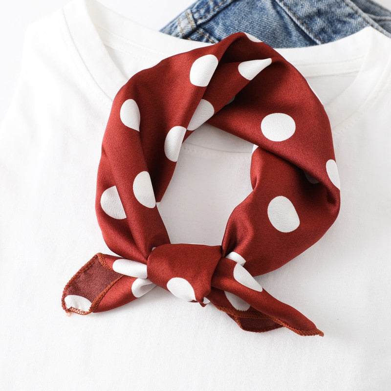 Square Silk Scarf Women Fashion Print Small Neck Scarfs.
