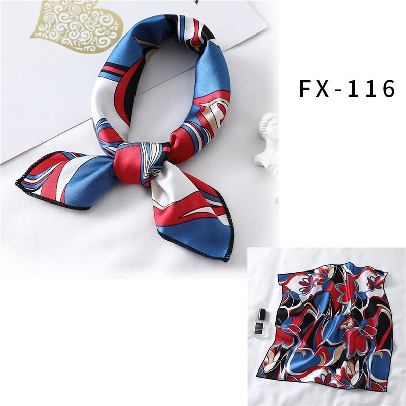 Square Silk Scarf Women Fashion Print Small Neck Scarfs.