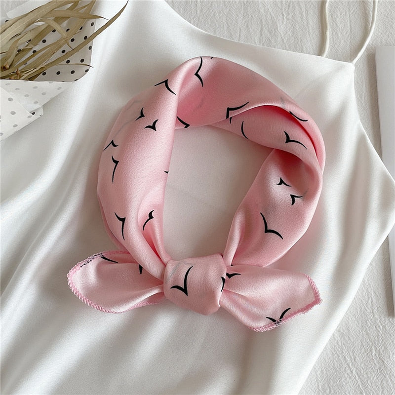 Square Silk Scarf Women Fashion Print Small Neck Scarfs.