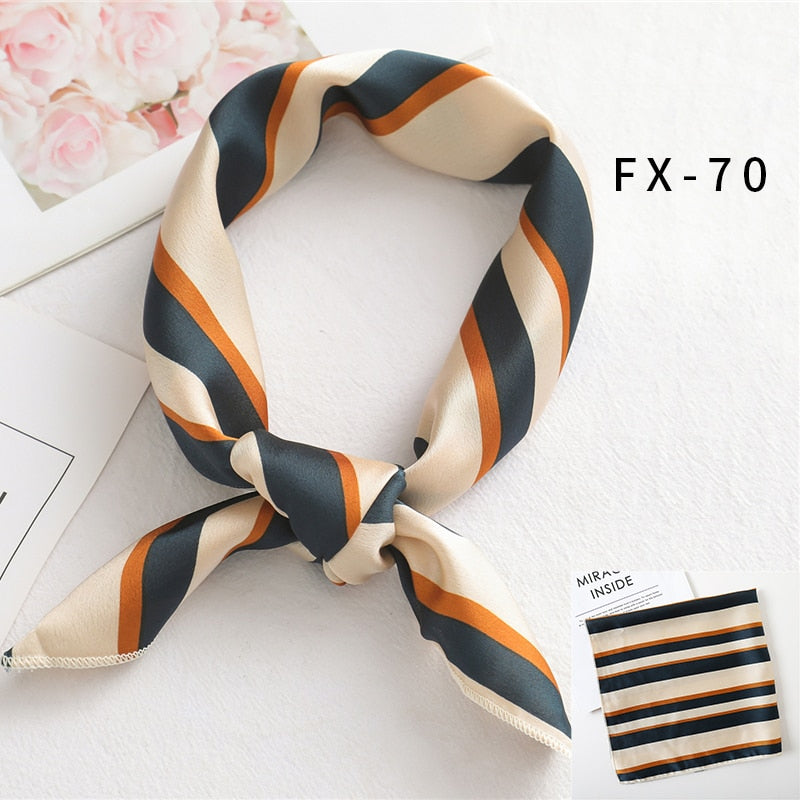 Square Silk Scarf Women Fashion Print Small Neck Scarfs.