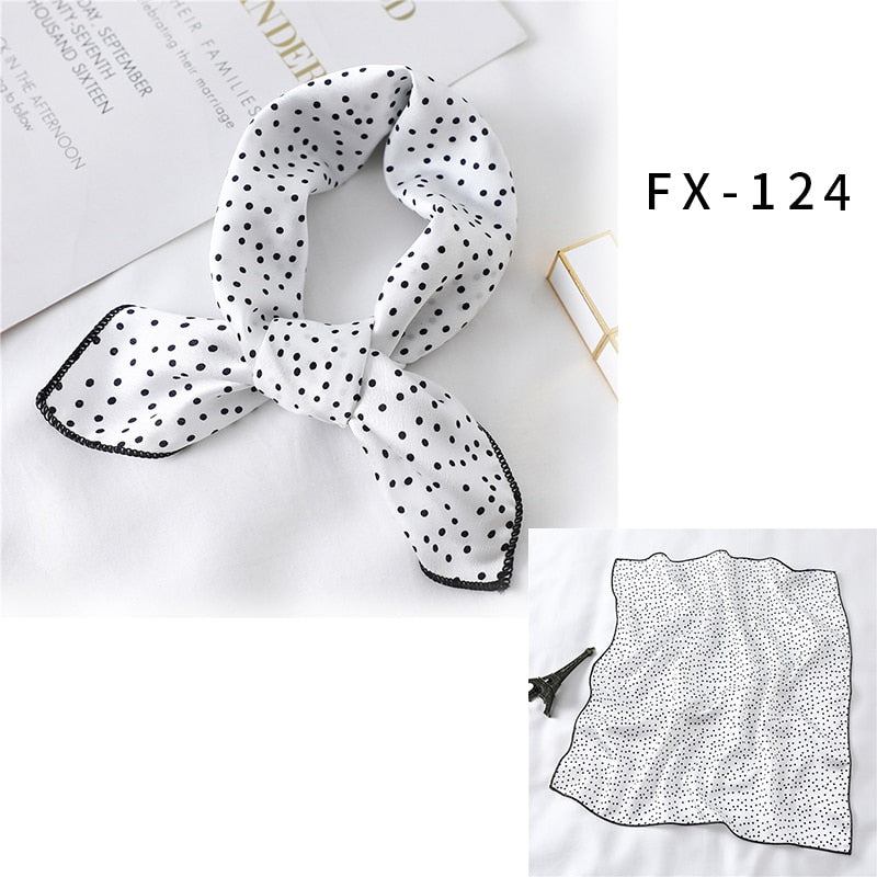 Square Silk Scarf Women Fashion Print Small Neck Scarfs.