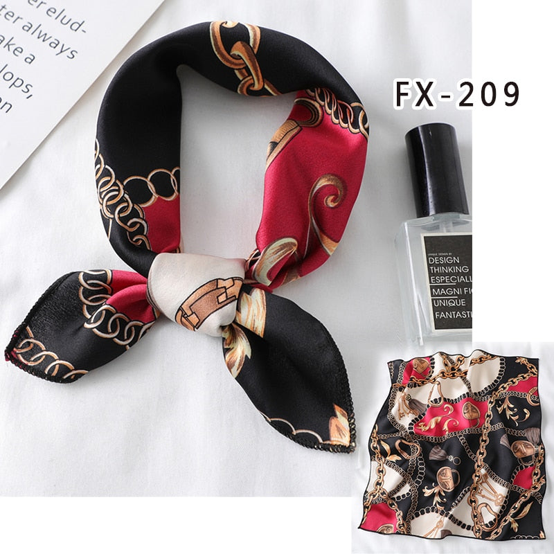 Square Silk Scarf Women Fashion Print Small Neck Scarfs.
