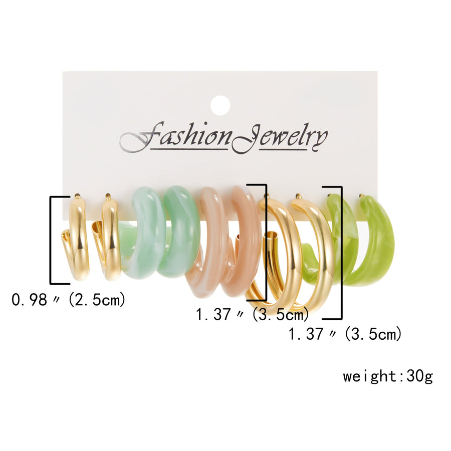 6 Pairs Heart Butterfly Drop Earrings Set