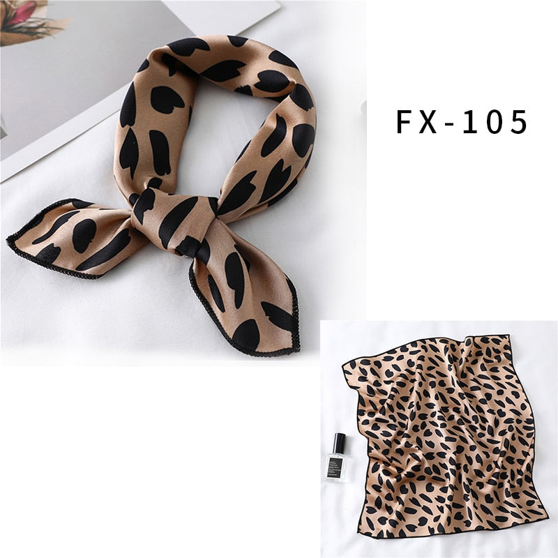 Square Silk Scarf Women Fashion Print Small Neck Scarfs.