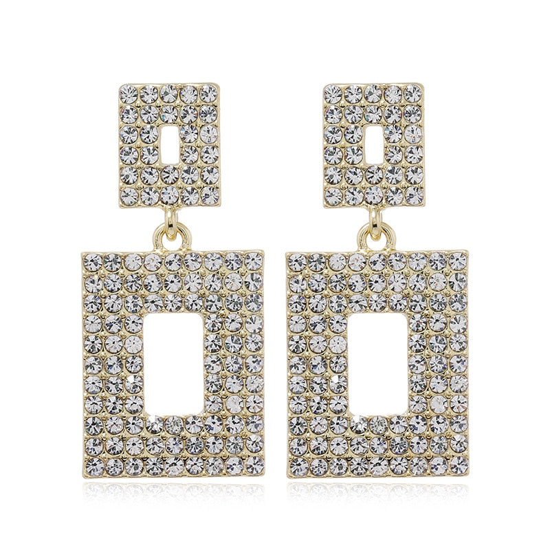 New Luxury Rhinestone Crystal Long Tassel Earrings for Women