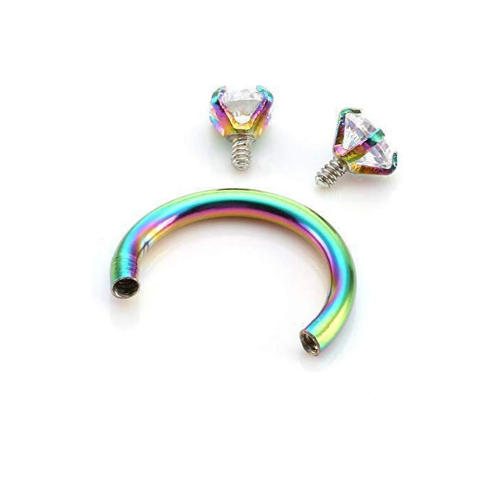 1PC Stainless Steel Fashion Crystal CZ Hoop
