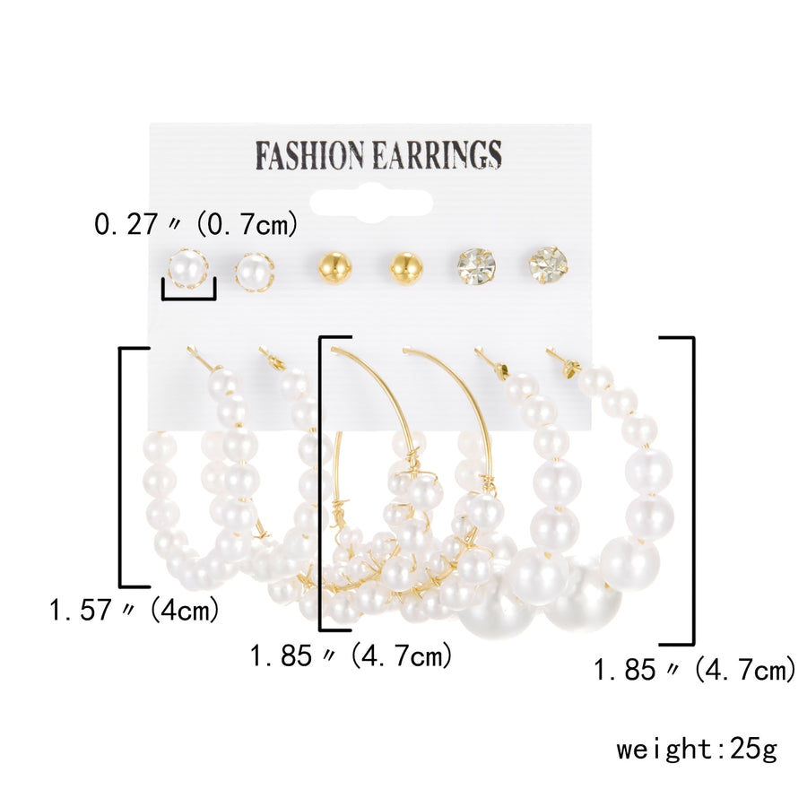 6 Pairs Heart Butterfly Drop Earrings Set