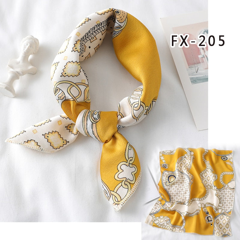 Square Silk Scarf Women Fashion Print Small Neck Scarfs.