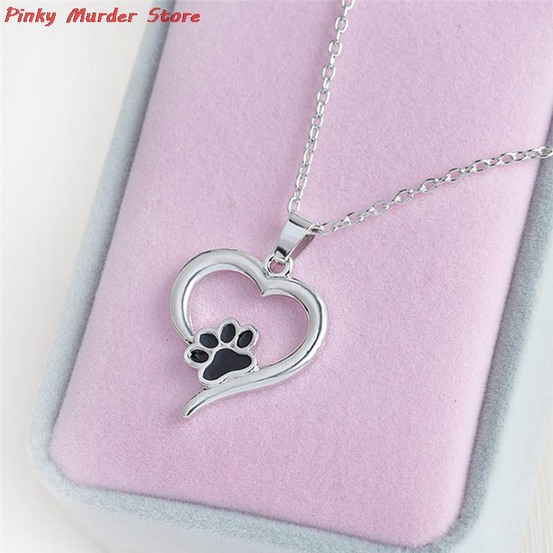 Women Chokers Necklace Tassut Cat And Dog Paw Print