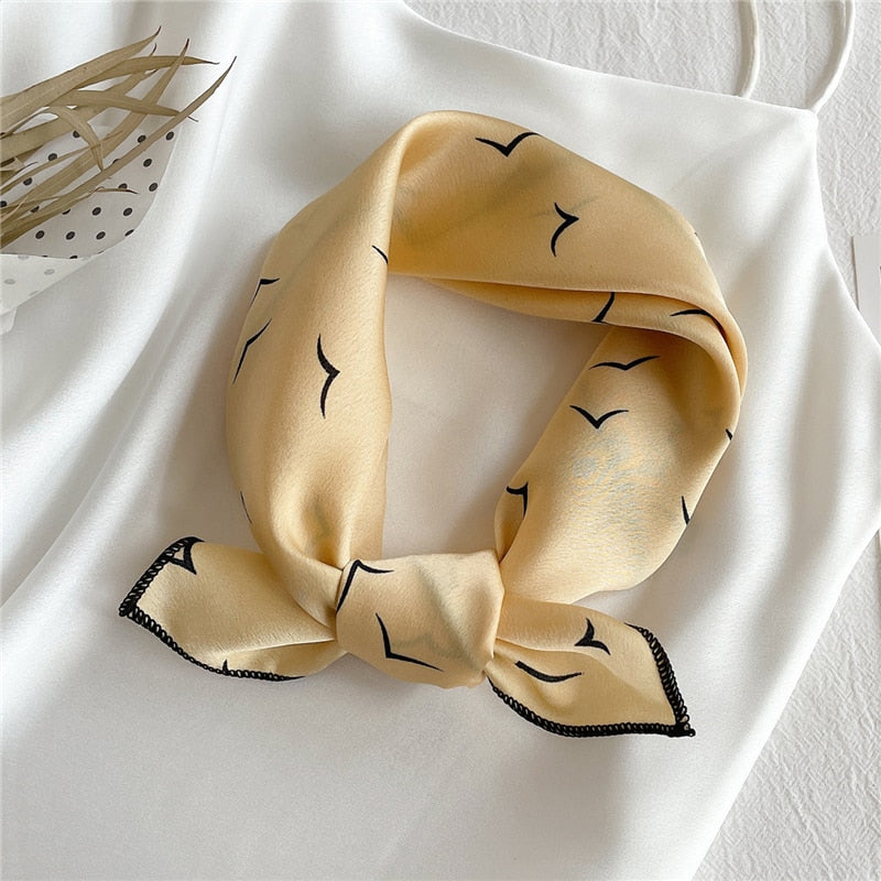 Square Silk Scarf Women Fashion Print Small Neck Scarfs.