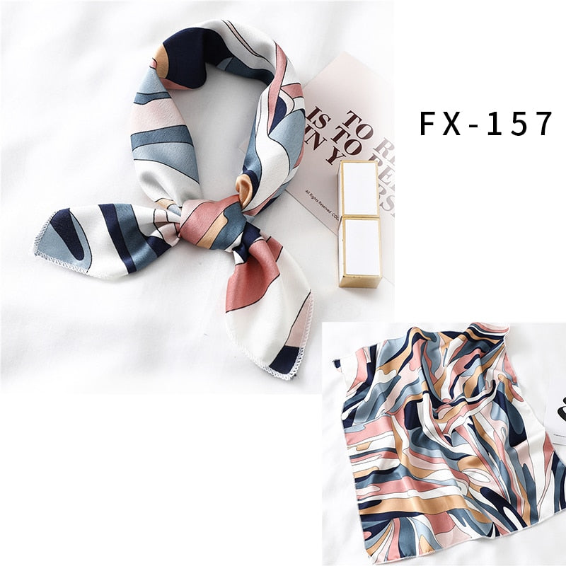 Square Silk Scarf Women Fashion Print Small Neck Scarfs.