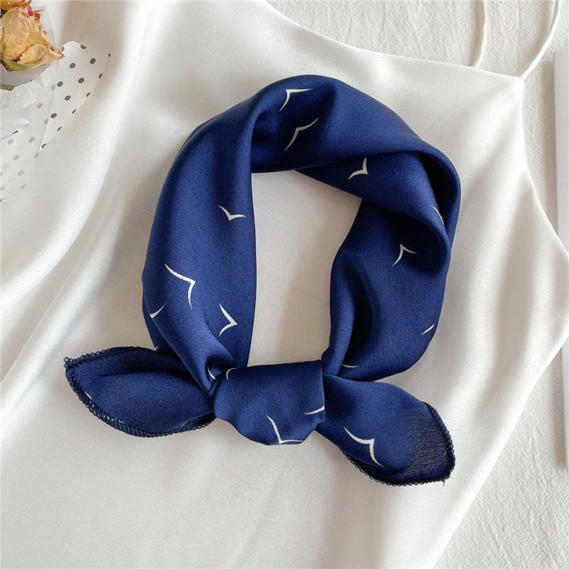 Square Silk Scarf Women Fashion Print Small Neck Scarfs.