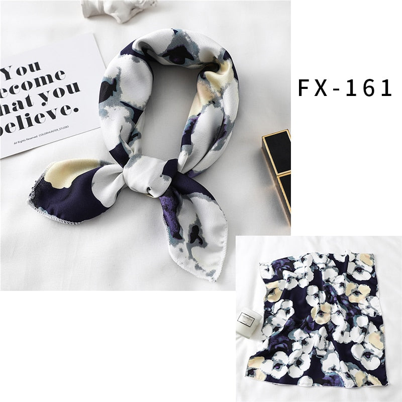 Square Silk Scarf Women Fashion Print Small Neck Scarfs.