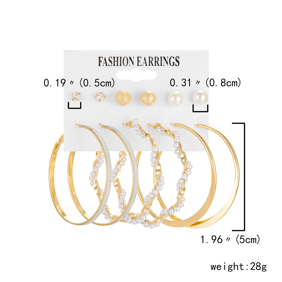 6 Pairs Heart Butterfly Drop Earrings Set