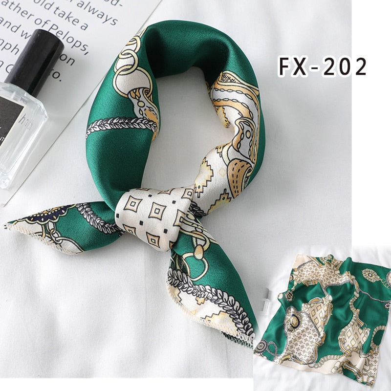 Square Silk Scarf Women Fashion Print Small Neck Scarfs.