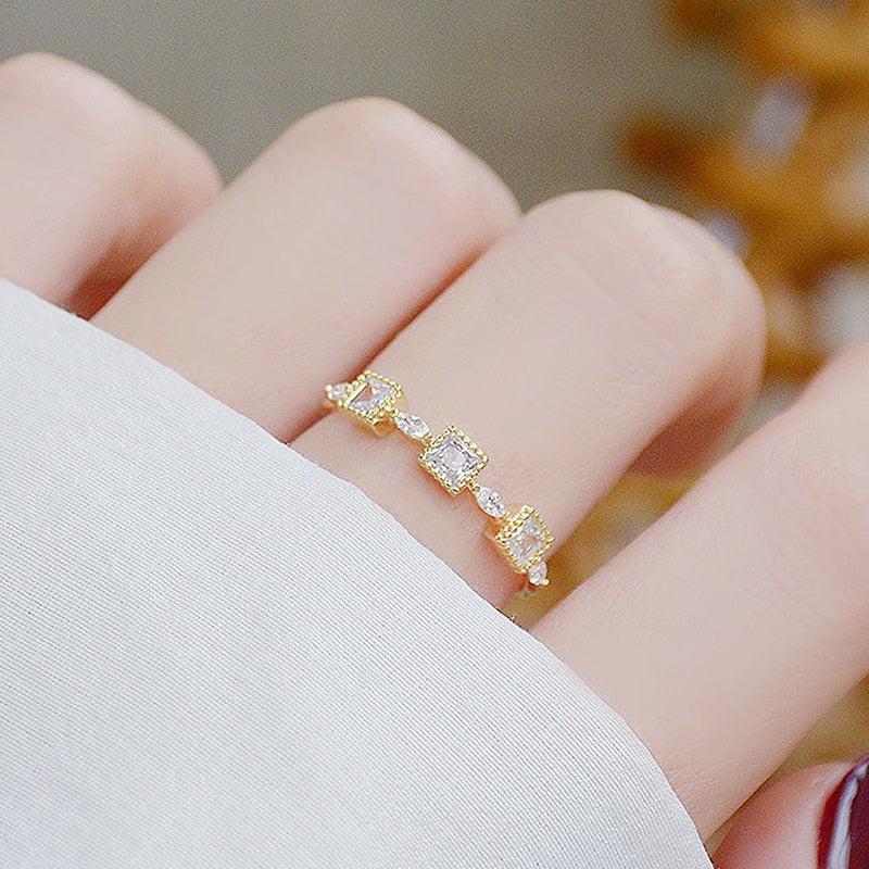 14K Plated Gold Luxury  Ring  Zircon