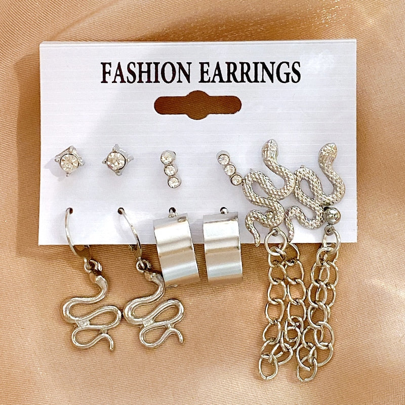 17KM Pearl Twist Hoop Earrings Set Butterfly Acrylic Dangle