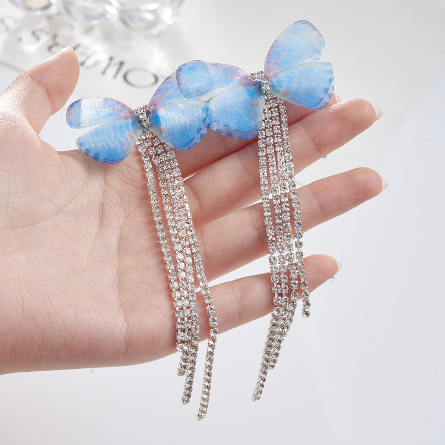New Luxury Rhinestone Crystal Long Tassel Earrings for Women