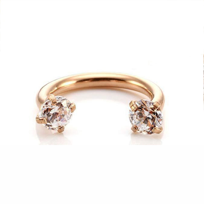 1PC Stainless Steel Fashion Crystal CZ Hoop