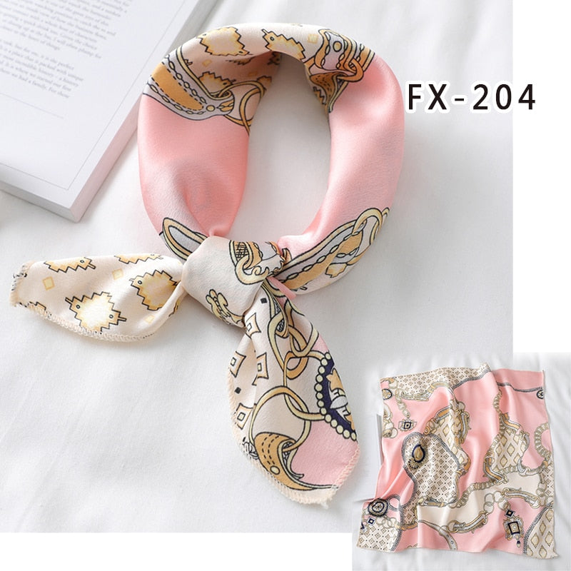 Square Silk Scarf Women Fashion Print Small Neck Scarfs.