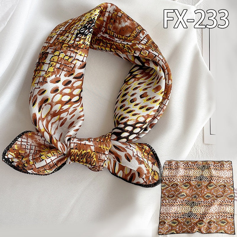 Square Silk Scarf Women Fashion Print Small Neck Scarfs.