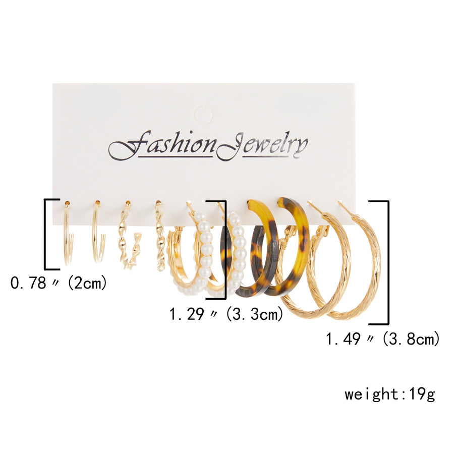 6 Pairs Heart Butterfly Drop Earrings Set
