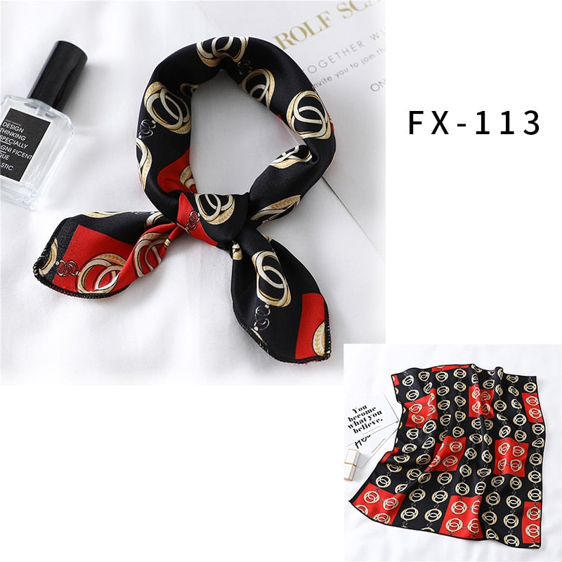Square Silk Scarf Women Fashion Print Small Neck Scarfs.