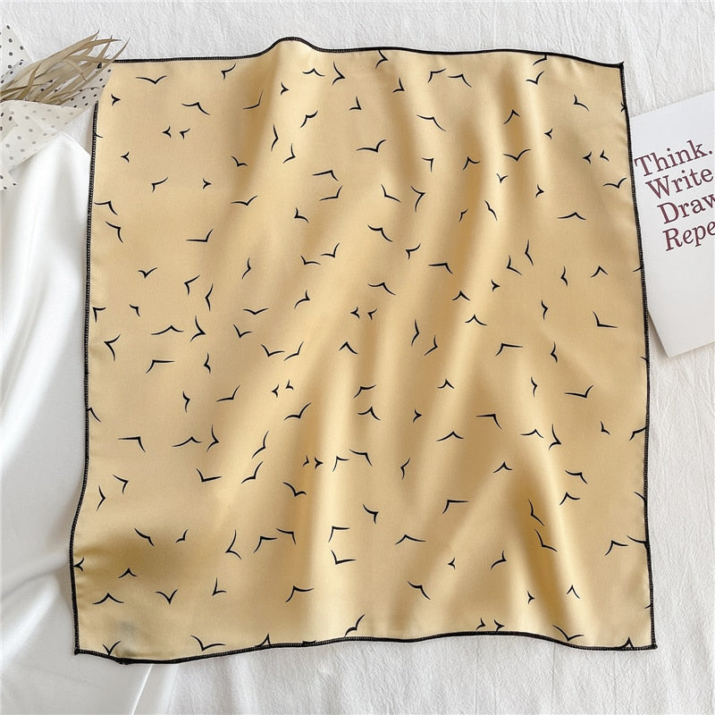 Square Silk Scarf Women Fashion Print Small Neck Scarfs.