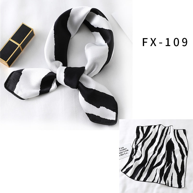 Square Silk Scarf Women Fashion Print Small Neck Scarfs.