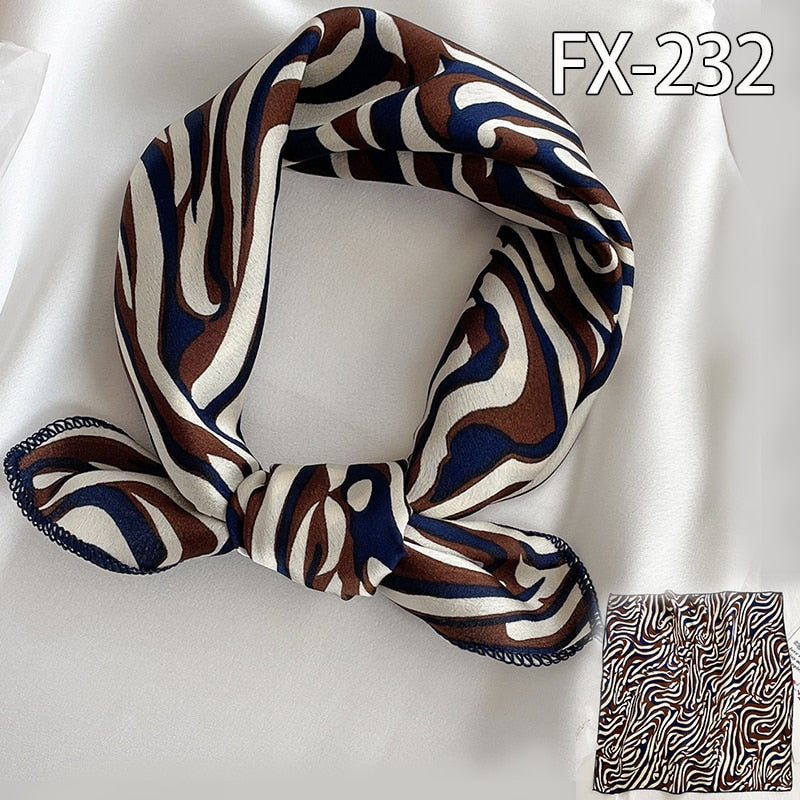 Square Silk Scarf Women Fashion Print Small Neck Scarfs.