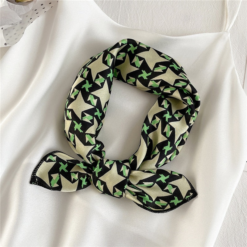Square Silk Scarf Women Fashion Print Small Neck Scarfs.