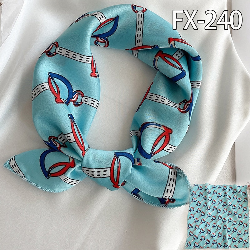 Square Silk Scarf Women Fashion Print Small Neck Scarfs.