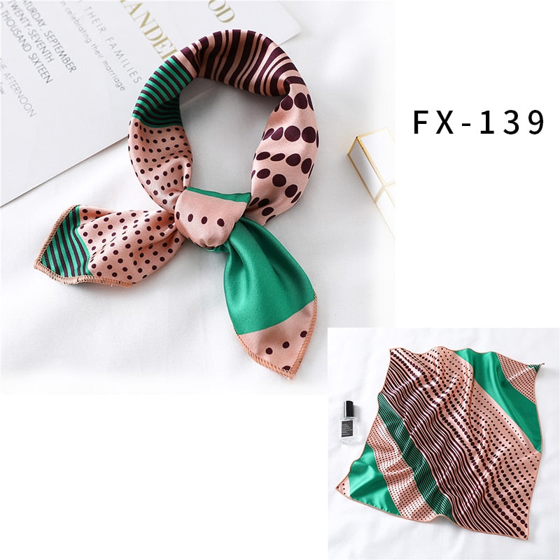 Square Silk Scarf Women Fashion Print Small Neck Scarfs.