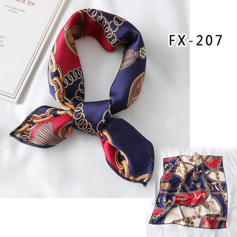 Square Silk Scarf Women Fashion Print Small Neck Scarfs.